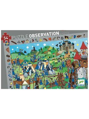 New Sealed Djeco Puzzle 54pcs Knights & Observation Game for  Age 4+